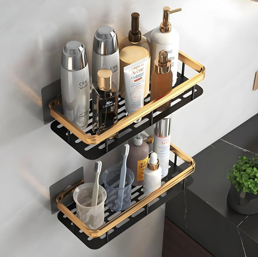 Self-Adhesive Bathroom Shelf, Rack for Bathroom & Kitchen, Wall Mounted Bathroom Organizer Shelf, Space Saving Bathroom Organizer, Punch Free Wall Shelve