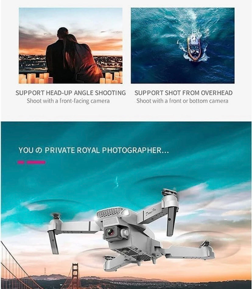 E88 Pro Camera with 4k recording ,WiFi FPV, Brushless Motor, Foldable Drone
