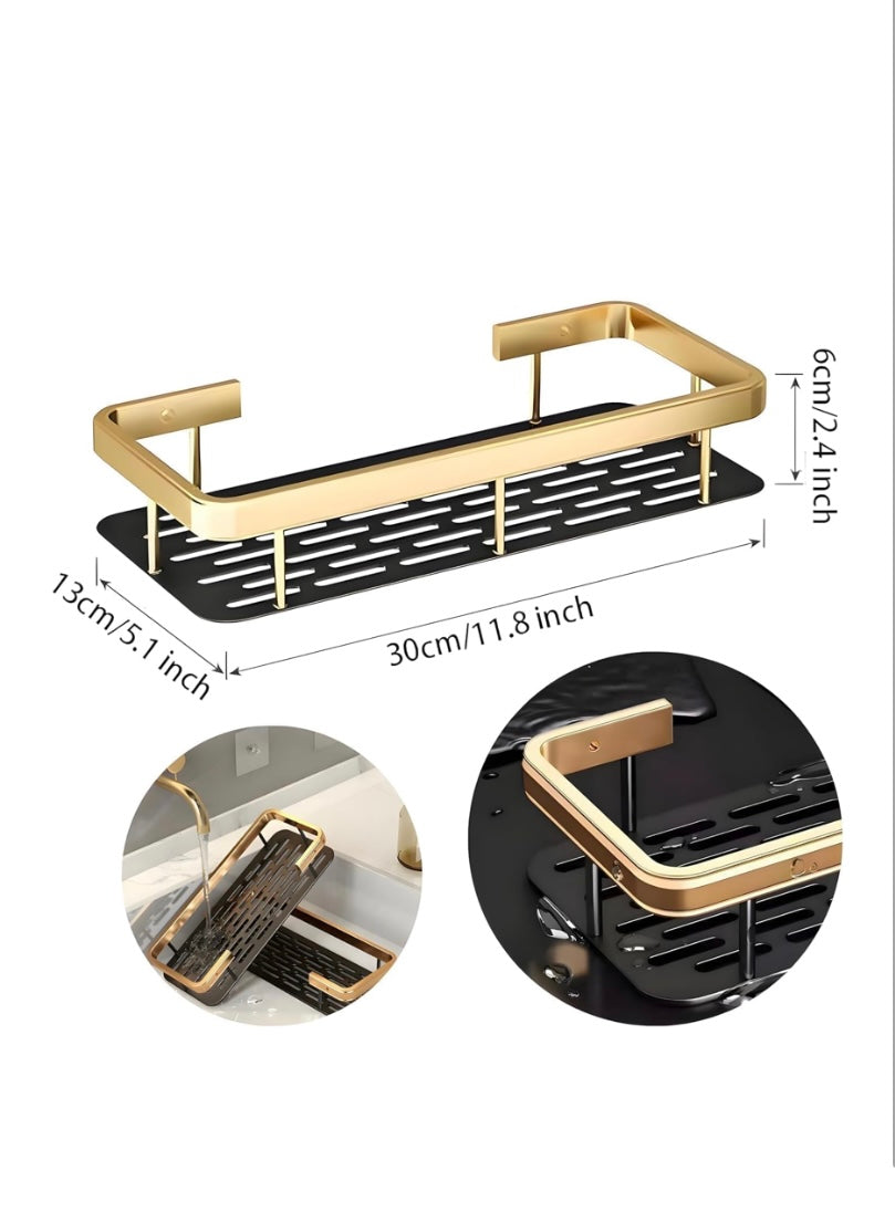Self-Adhesive Bathroom Shelf, Rack for Bathroom & Kitchen, Wall Mounted Bathroom Organizer Shelf, Space Saving Bathroom Organizer, Punch Free Wall Shelve
