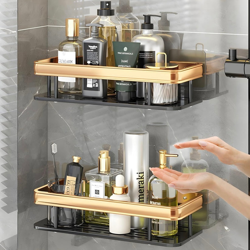 Self-Adhesive Bathroom Shelf, Rack for Bathroom & Kitchen, Wall Mounted Bathroom Organizer Shelf, Space Saving Bathroom Organizer, Punch Free Wall Shelve