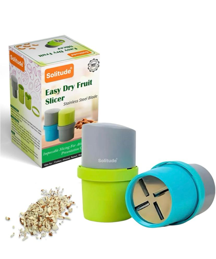 Solitude Dry Fruit Cutter, Slicer, Grinder, Chocolate Cutter and Butter Slicer with 3 in 1 Blade for Almonds, Cashews etc (Stainless Steel)