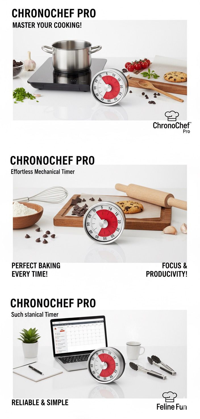 Visual Kitchen Timer for Cooking and Kids with Loud Alarm, Chef Clock, Stainless Steel, Countdown