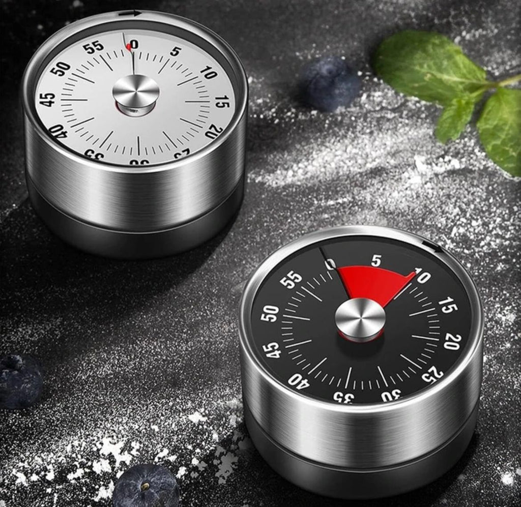 Visual Kitchen Timer for Cooking and Kids with Loud Alarm, Chef Clock, Stainless Steel, Countdown