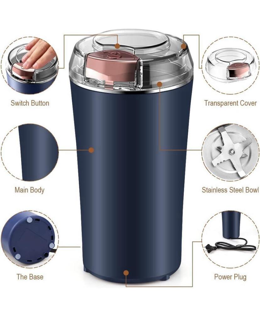 TAPUJI Electric Coffee Grinder Stainles Steel Nuts Coffee Bean Grinding Machine Portable Kitchen Profession Ceramic Grinder Coffee
